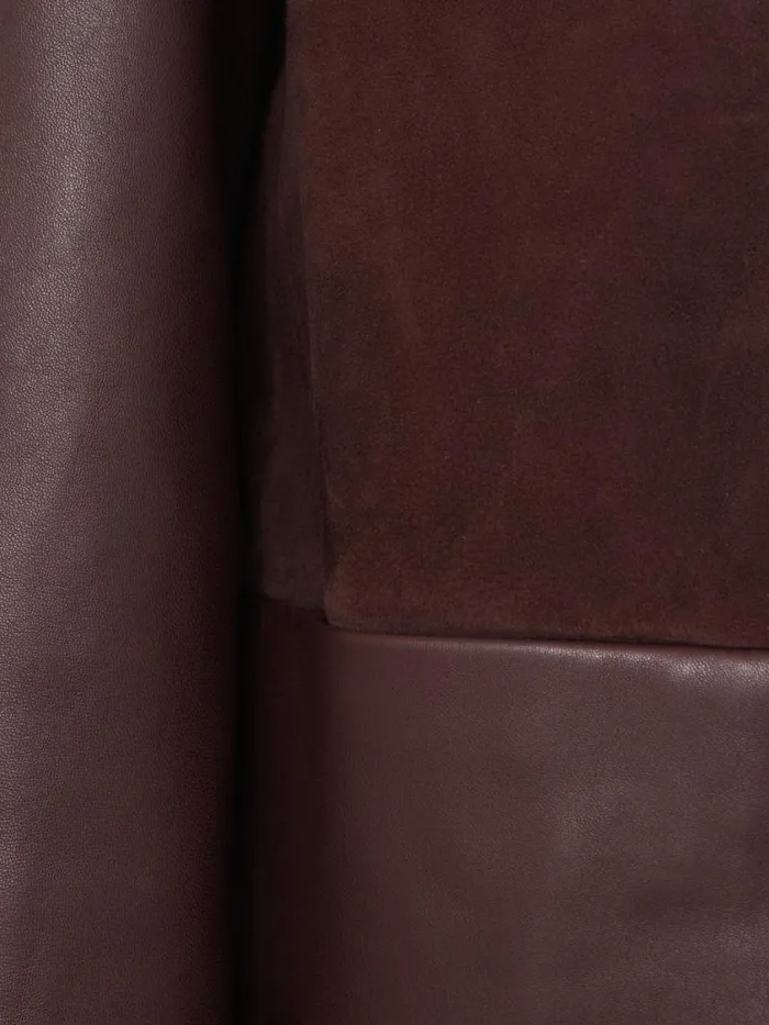 Jigsaw Nakoa Leather Mix Jacket Oxblood Women Coats and Jackets