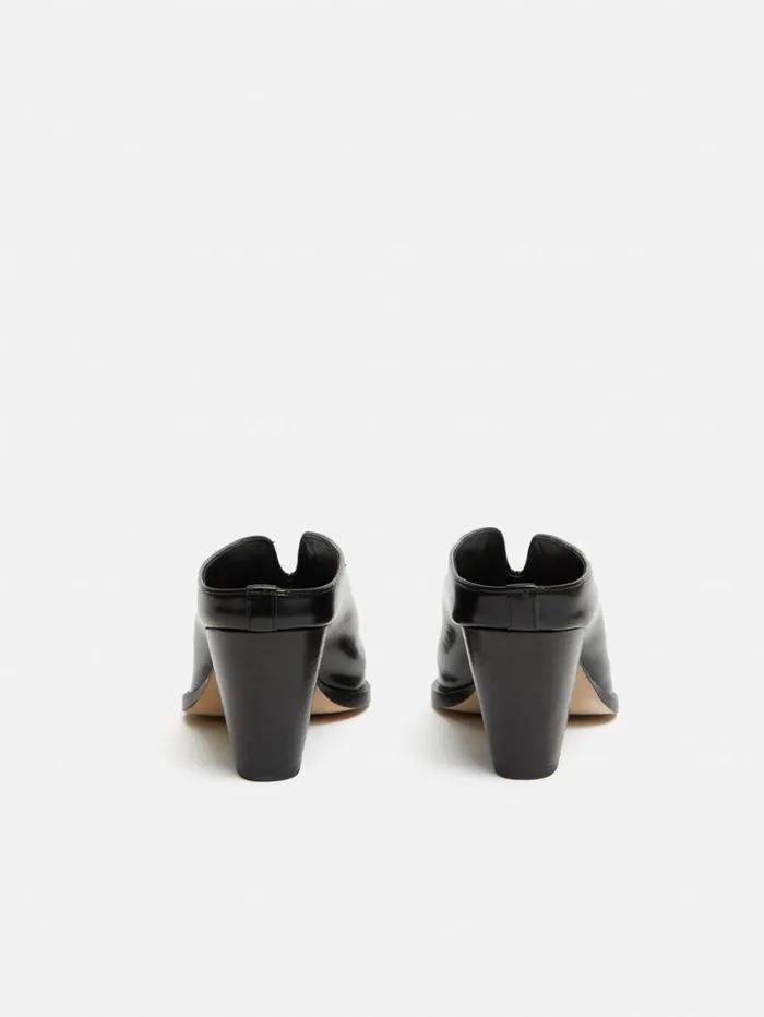 Jigsaw Oakley Heeled Mule Black Women Leather