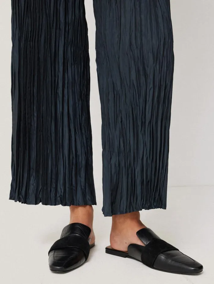 Jigsaw Plisse Trouser Navy Women Party