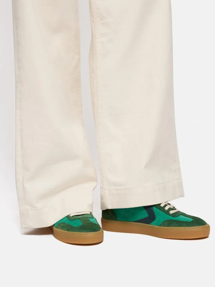 Jigsaw Portland Vintage Classic Trainer Green Women Trainers