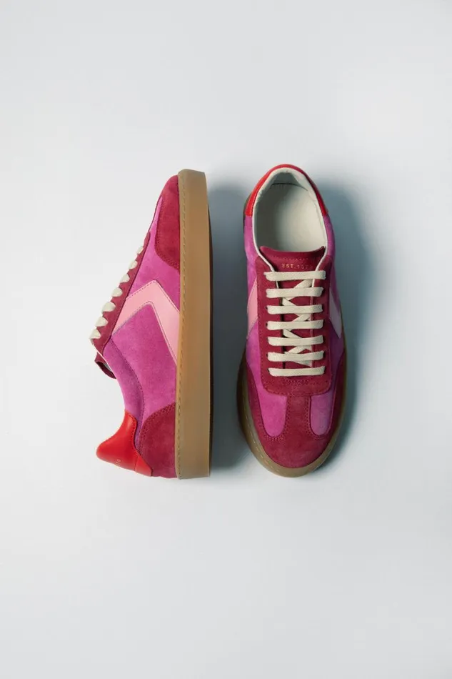Jigsaw Portland Vintage Classic Trainer Pink Women Flats