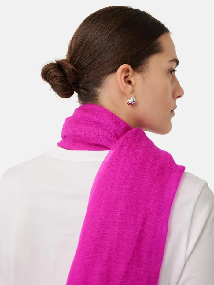 Jigsaw Pure Cashmere Gauze Scarf Pink Women Knitwear and Cashmere