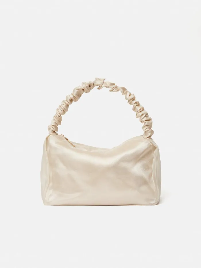 Jigsaw Ruched Organza Mini Bag Cream Women Bags