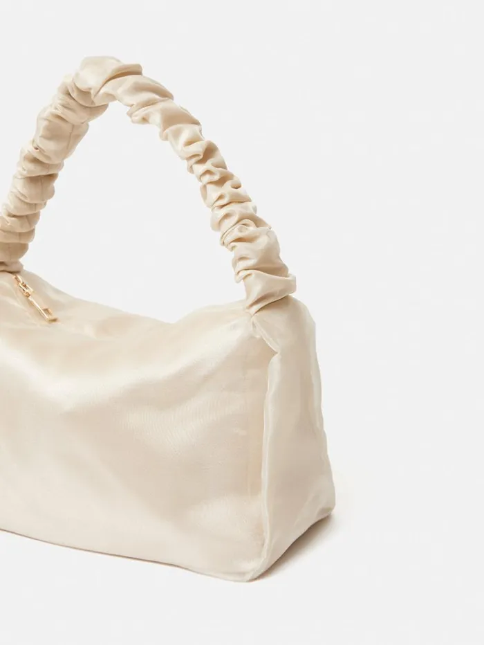 Jigsaw Ruched Organza Mini Bag Cream Women Bags