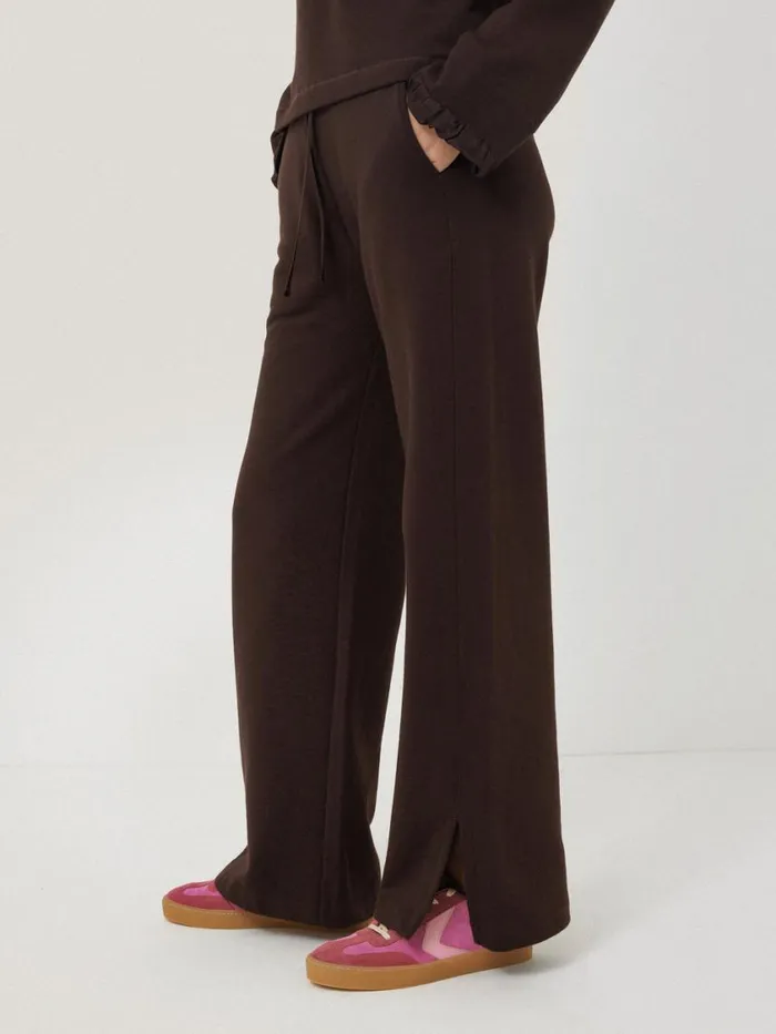 Jigsaw Satin Waistband Jersey Joggers Chocolate Women Pyjamas and Loungewear