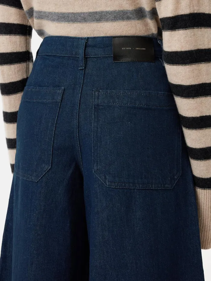 Jigsaw Seamed Denim Culotte Indigo Women Denim