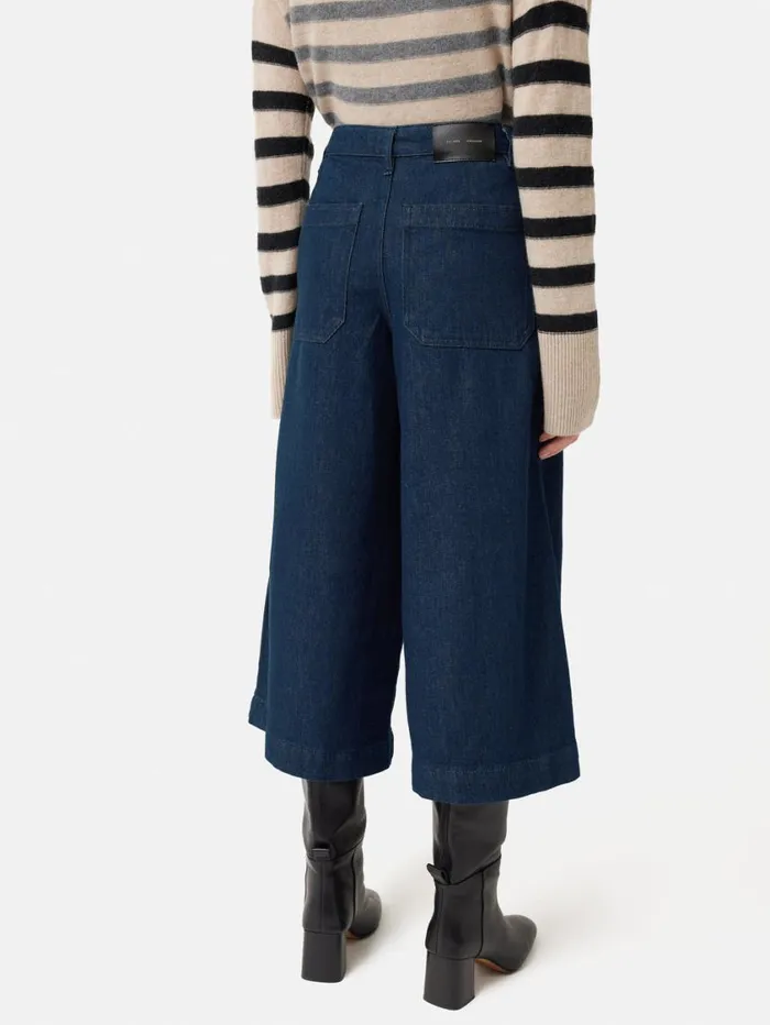 Jigsaw Seamed Denim Culotte Indigo Women Denim