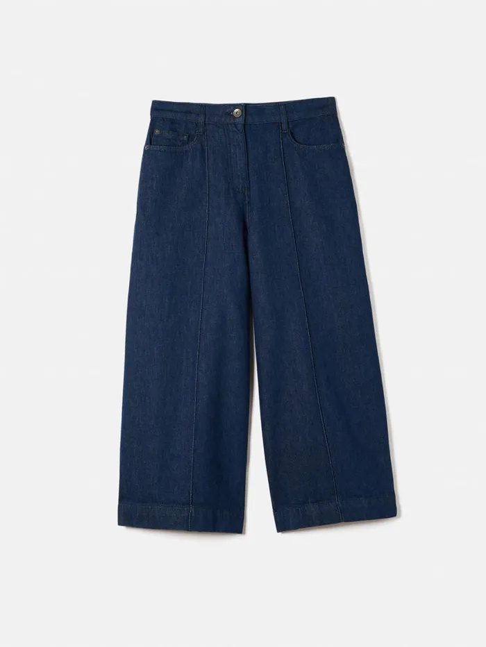 Jigsaw Seamed Denim Culotte Indigo Women Denim
