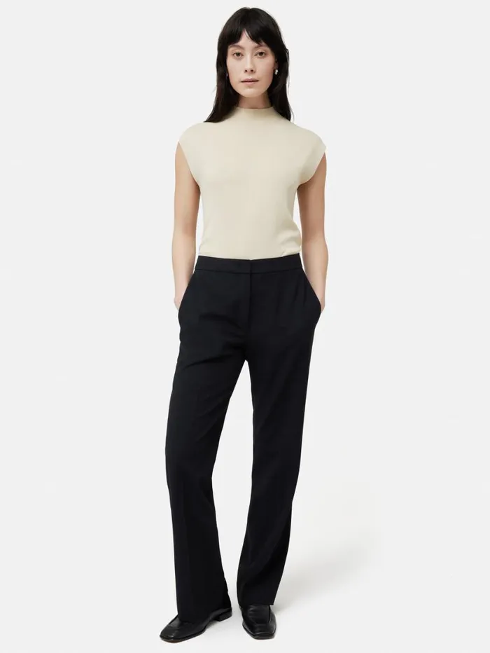 Jigsaw Short Crosshatch Mason Trouser Navy Women Trousers