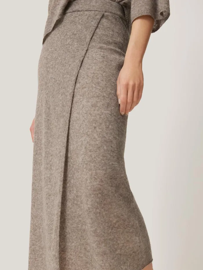 Jigsaw Soft Gauzy Knit Skirt Taupe Women Knitwear and Cashmere