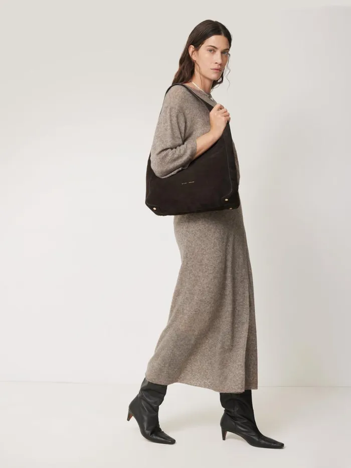 Jigsaw Soft Gauzy Knit Skirt Taupe Women Knitwear and Cashmere