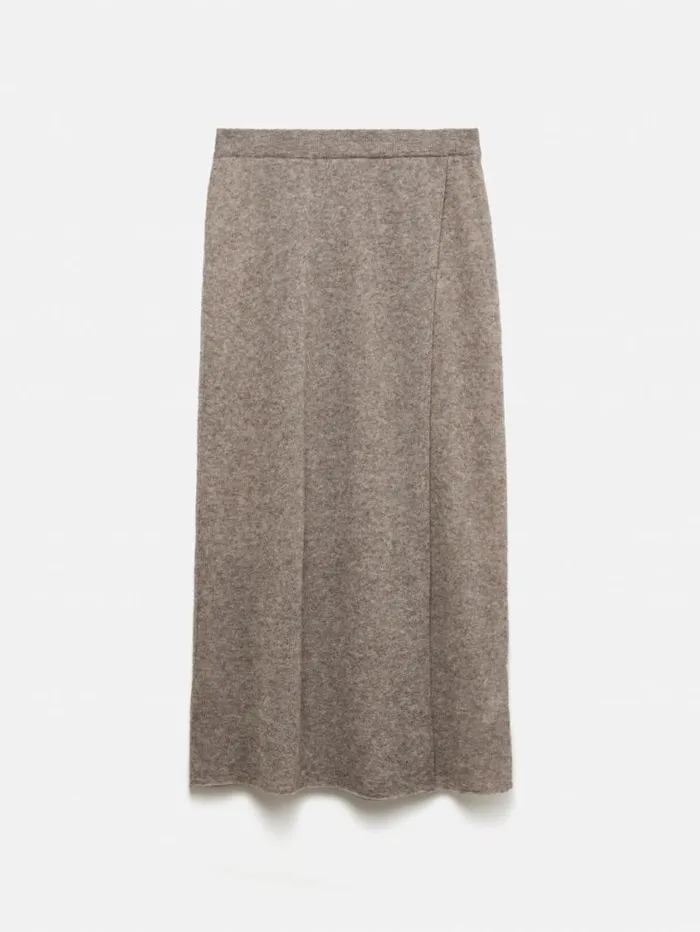Jigsaw Soft Gauzy Knit Skirt Taupe Women Knitwear and Cashmere