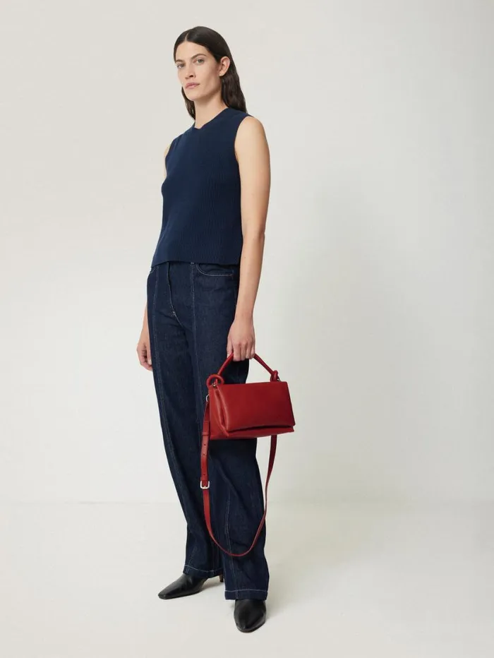 Jigsaw Soft Padded Crossbody Red Women Bags