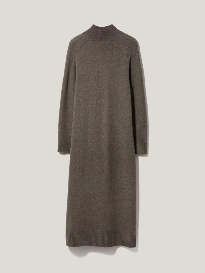 Jigsaw Soft Wool Scarf Jumper Dress Taupe Women Dresses and Jumpsuits
