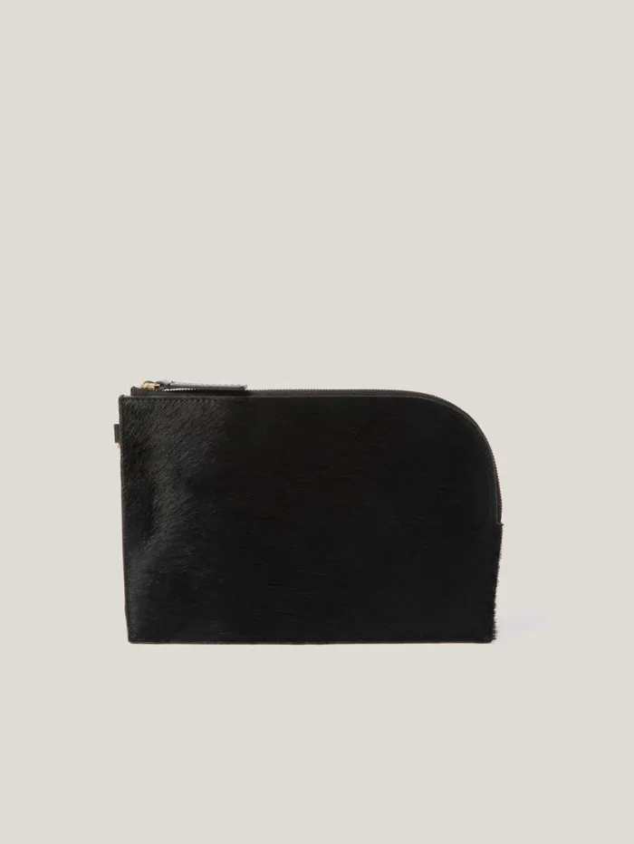 Jigsaw Sophia Calf Hair Pouch Black Women Party