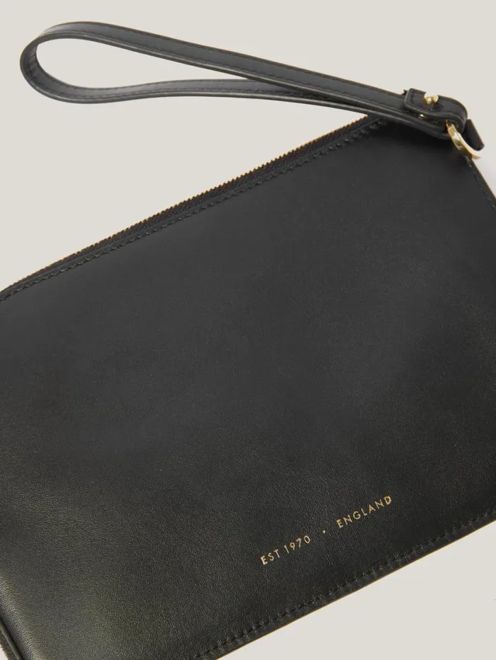 Jigsaw Sophia Calf Hair Pouch Black Women Party
