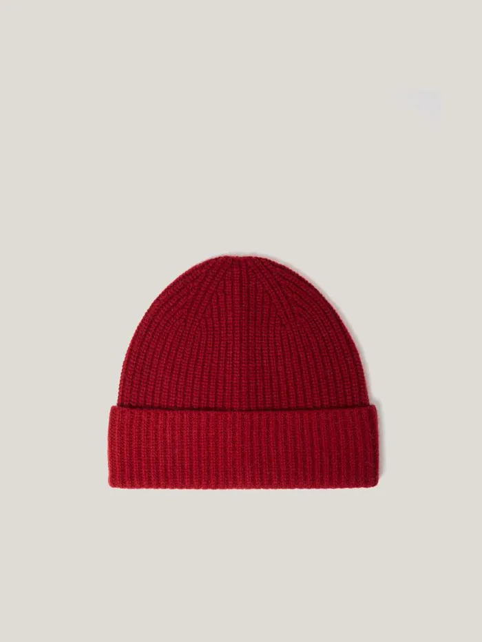 Jigsaw Wool Cashmere Blend Beanie Red Women Knitwear and Cashmere