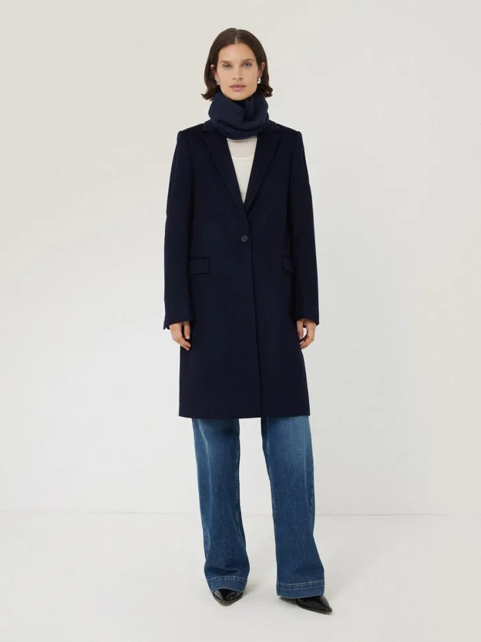 Jigsaw Wool Cashmere Blend Snood Navy Women Knitwear and Cashmere