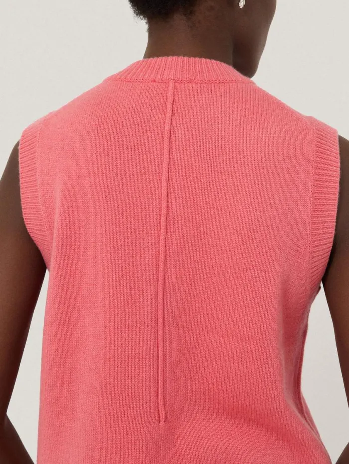 Jigsaw Wool Cashmere Blend Waistcoat Pink Women Knitwear and Cashmere
