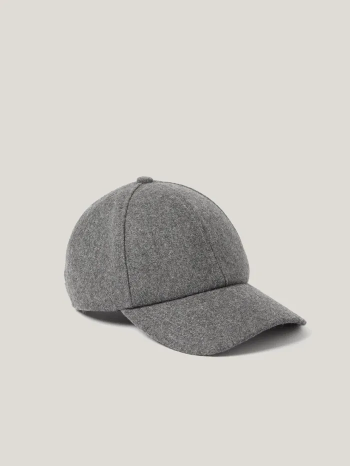 Jigsaw Wool Felted Baseball Cap Grey Women Hats and Gloves