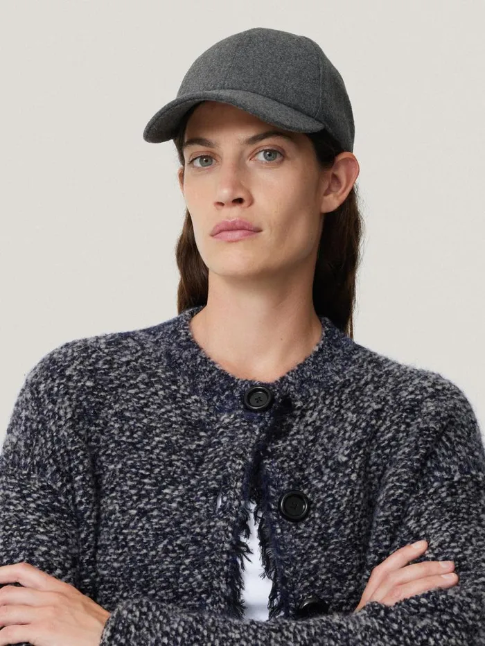 Jigsaw Wool Felted Baseball Cap Grey Women Hats and Gloves