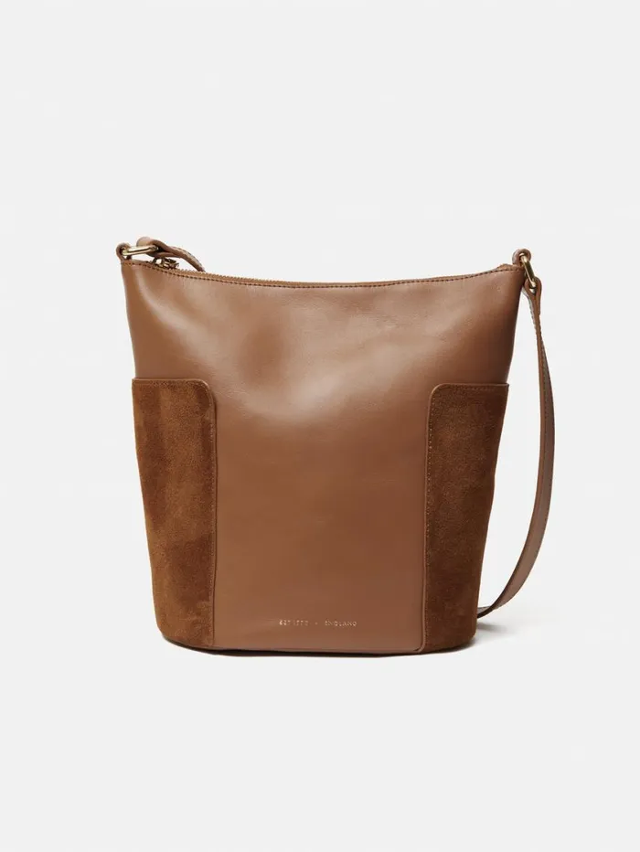 Jigsaw York Slouchy Bucket Bag Tan Women Leather