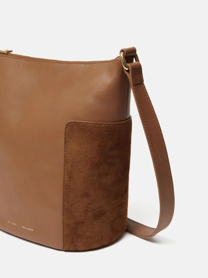 Jigsaw York Slouchy Bucket Bag Tan Women Leather