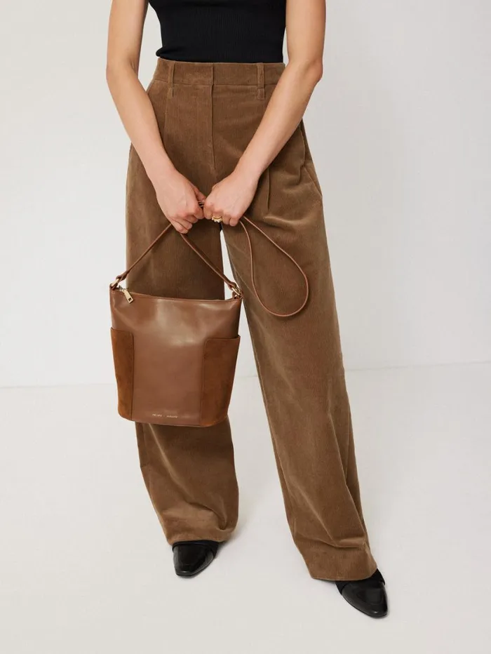 Jigsaw York Slouchy Bucket Bag Tan Women Leather