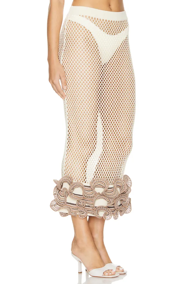 Juno Skirt Beige and Brown Multi Women Lovers and Friends Skirts