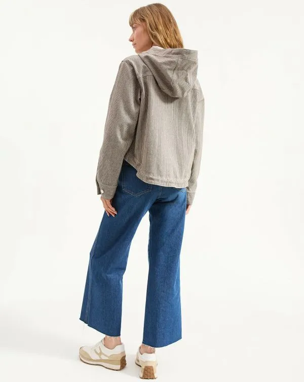 Kaeli Striped Pullover Jacket Cedar Stripe Women Veronica Beard Jackets and Outerwear