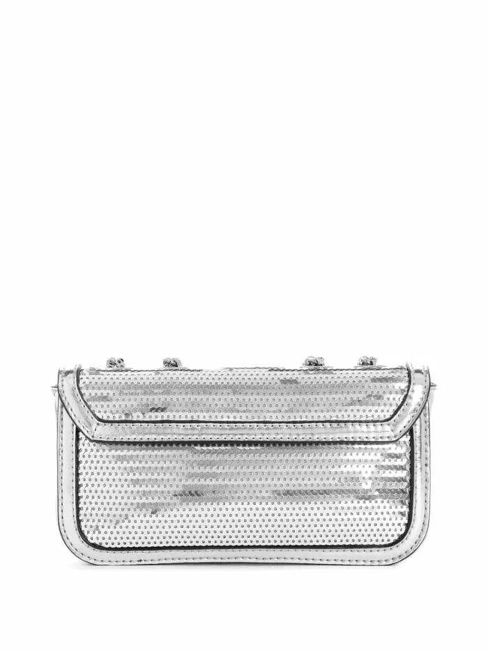 Kaska Metallic Mini Crossbody Silver Women Handbags GUESS Kaska Metallic Mini Crossbody Silver Women Handbags GUESS