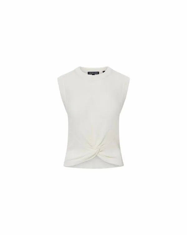 Kellen TwistFront Sweater Ivory Women Veronica Beard Tops