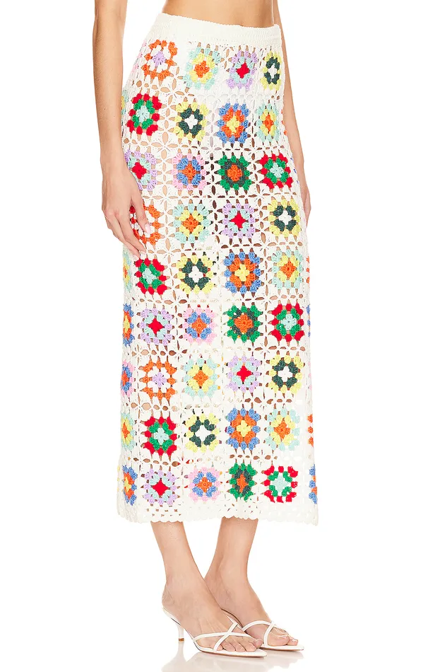 Kennedi Maxi Skirt White Multi Women Lovers and Friends Skirts