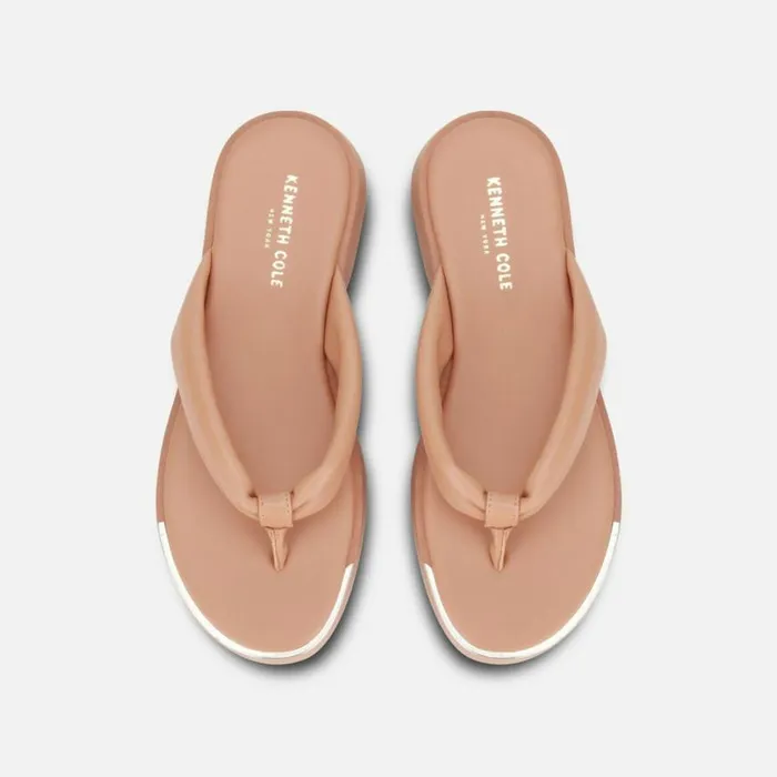 Kenneth Cole Athens Flatform Thong Sandal Peach Women Sandals