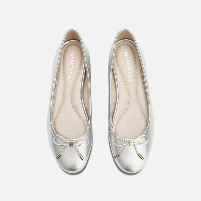 Kenneth Cole Balance Metallic Ballet Flat Platinum Women Flats