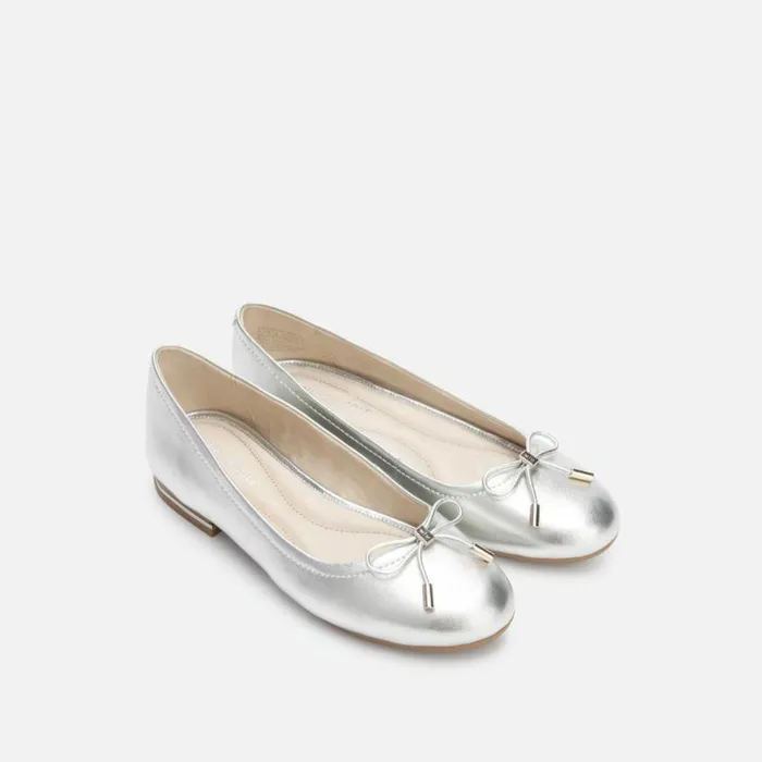 Kenneth Cole Balance Metallic Ballet Flat Platinum Women Flats