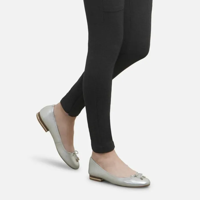 Kenneth Cole Balance Metallic Ballet Flat Platinum Women Flats