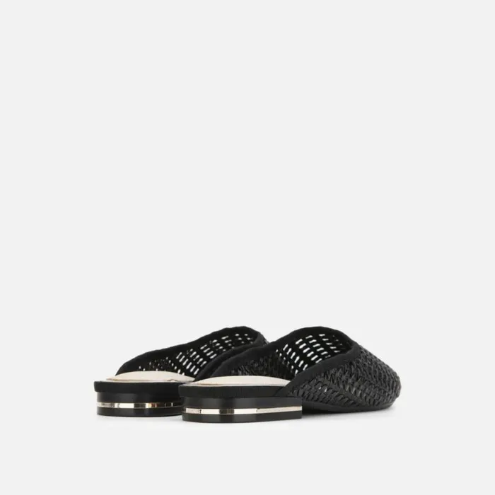 Kenneth Cole Balance Woven Mule Black Women Flats