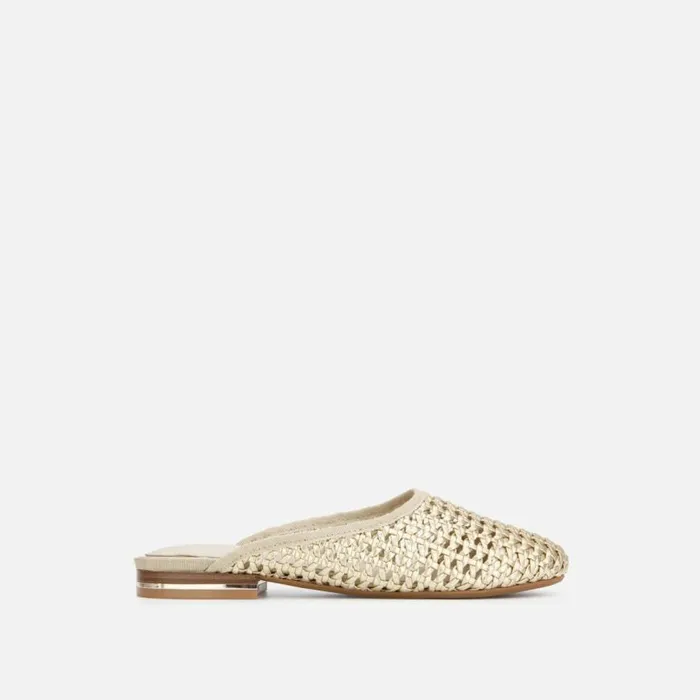 Kenneth Cole Balance Woven Mule Gold Women Flats