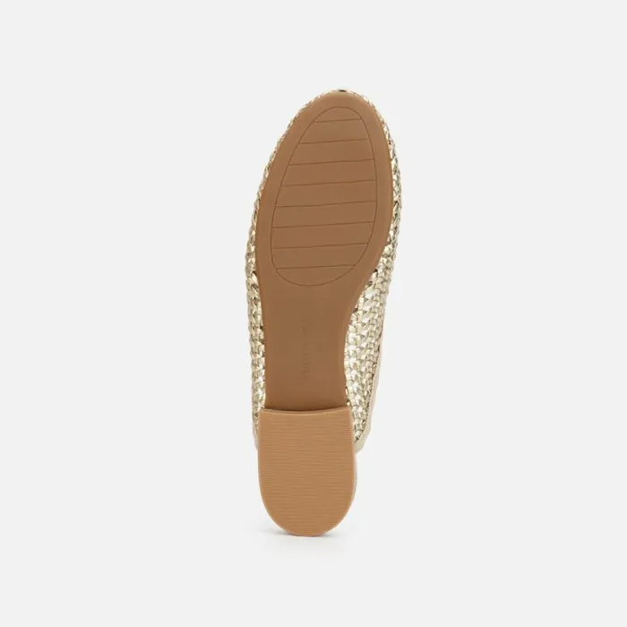 Kenneth Cole Balance Woven Mule Gold Women Flats