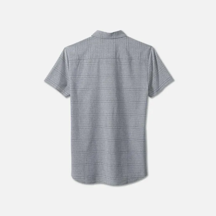 Kenneth Cole Casual Check Button Down Short Sleeve Shirt Silver Men Casual Shirts