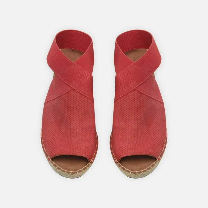 Kenneth Cole Charli Suede Espadrille Platform Sandal Coral Women Gentle Souls