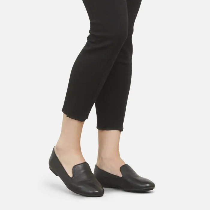 Kenneth Cole Eugene Leather Loafer Flat Black Women Flats