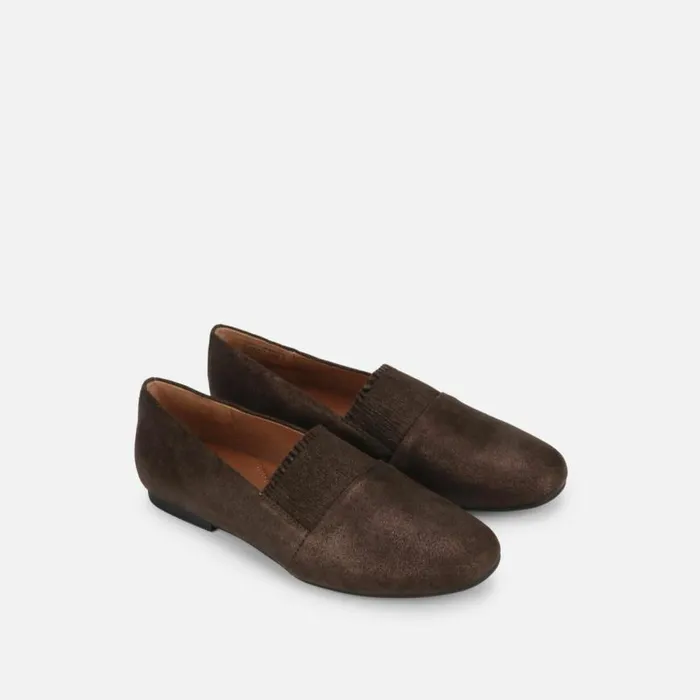 Kenneth Cole Eugene Ruffle Loafer Flat Bronze Women Flats