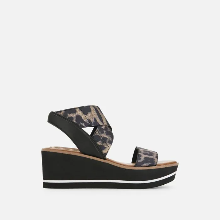 Kenneth Cole Harlow Animal Platform Sandal Blackgold Women Sandals