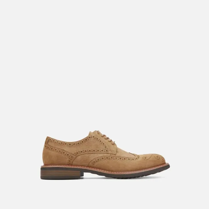 Kenneth Cole Klay Suede Brogue Oxford With Flex Almond Men Oxfords