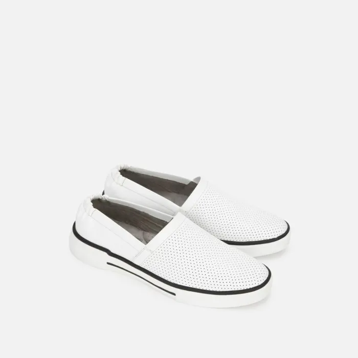 Kenneth Cole Liam Leather SlipOn Stripe Sneaker White Men Sneakers