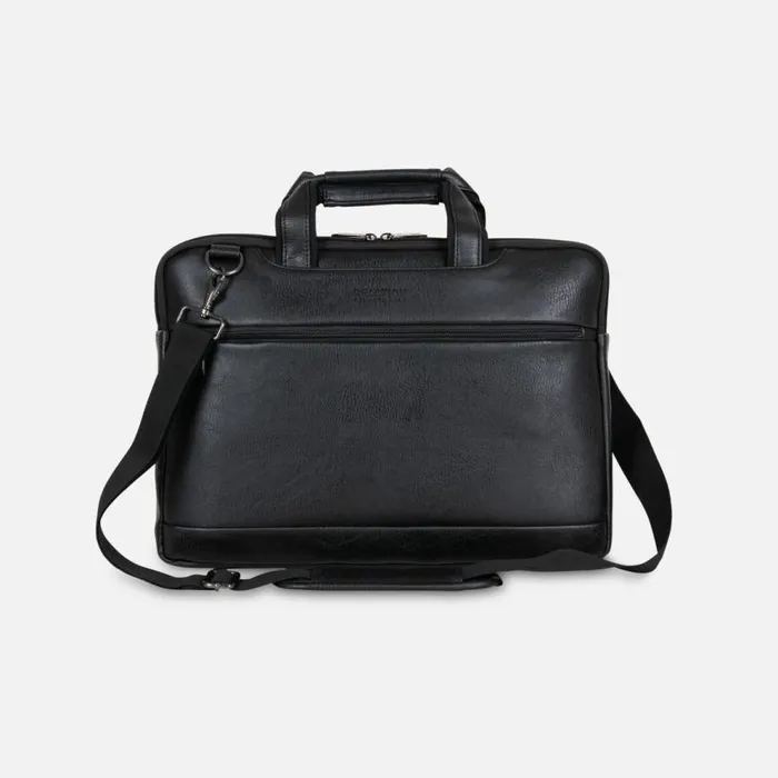 Kenneth Cole Long Way To Go Slim Double Gusset Computer Case Black Men Bags