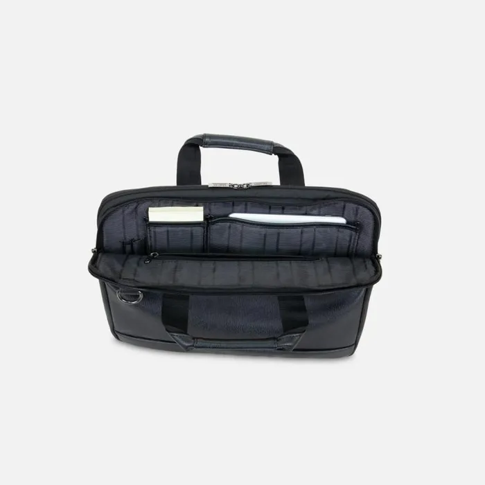 Kenneth Cole Long Way To Go Slim Double Gusset Computer Case Black Men Bags