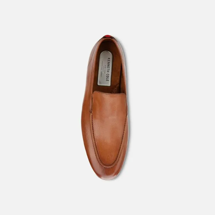 Kenneth Cole Nolan Leather Loafer With Rebound System Ip Cognac Men Loafers